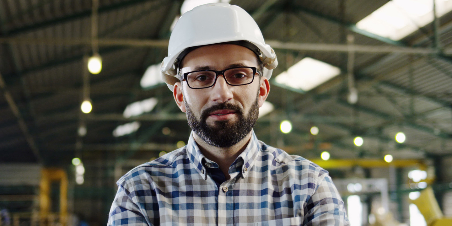 Confident looking worker